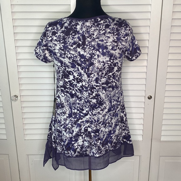 Simply Vera Vera Wang | NWT Purple and White Blouse | Size Small - Picture 3 of 6